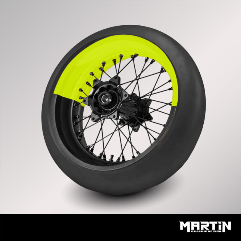 Adesivi FLUO Cerchi Moto Bicolore